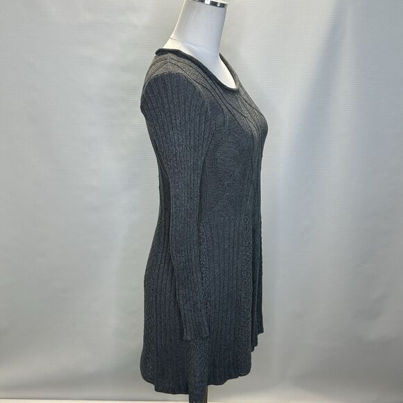 Peruvian Connection Sweater Dress Womens Sz Small Gray Pima Cotton Stretch Knit - Picture 2 of 9